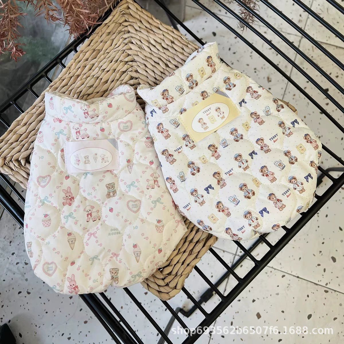 Корейская версия осенней и зимней собаки теплая хлопчатобумажная одежда для домашних животных жилет милый шнауцер Тедди Би медведь