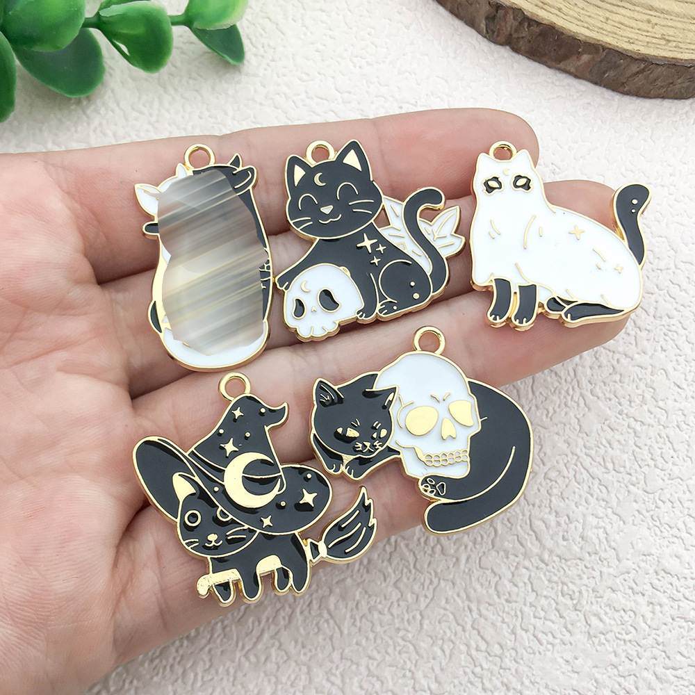 1 Piece 16.5*30mm 28*28mm 30*28mm Alloy Cat Skull Pendant display picture 8