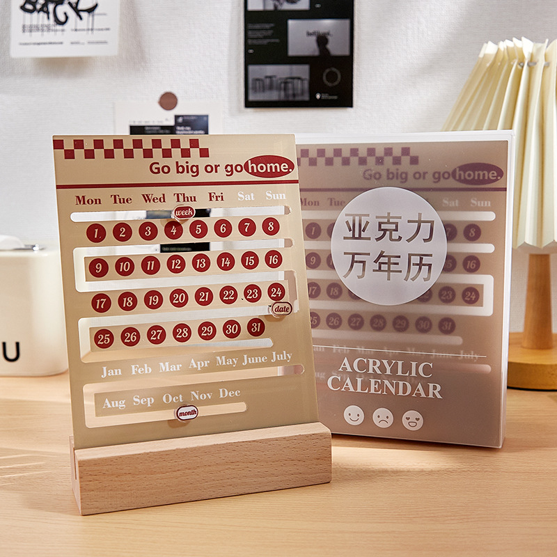 Calendario nuevo escritorio lindo Calendario de escritorio de madera creativo hecho a mano DIY regalo de alta apariencia ins estilo calendario