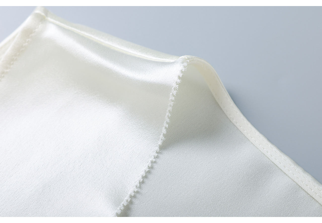 Áo hai dây nữ satin phối ren cổ chữ V — màu đen chi tiết 25
