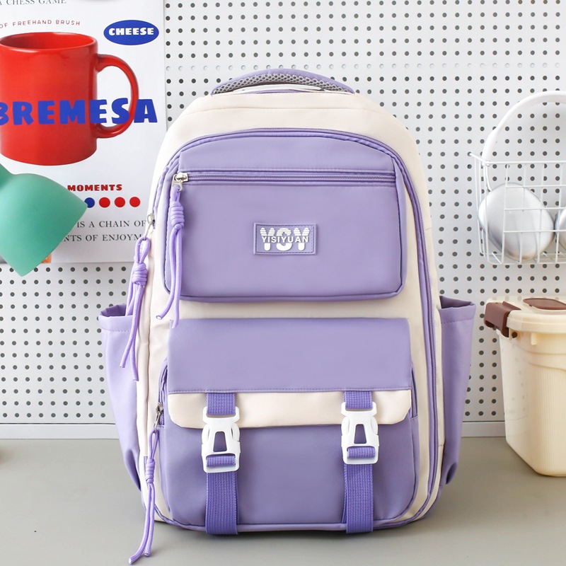 Bolsa de escuela de estudiantes coreanos de escuela secundaria, alta capacidad, color de marea, mochila de mujer, mochila multifuncional.