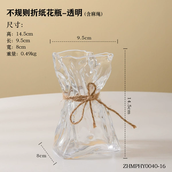 Origami irregular vase-transparent