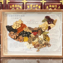 道地产区药材分布图 标本相框 标本独立装饰画展示成品