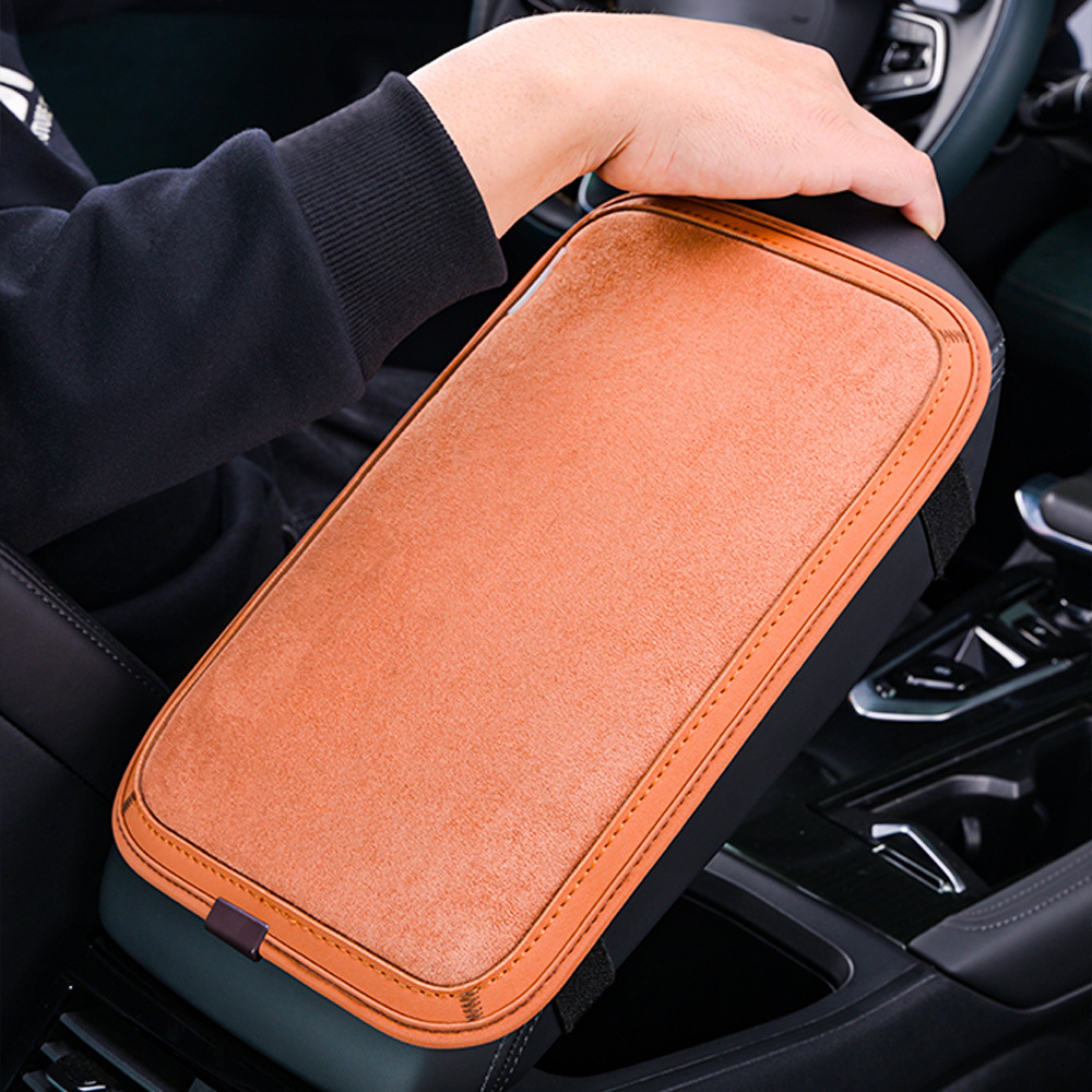 Car Armrest Pad Faux Leather Comfortable High Elastic Sponge Elbow Support