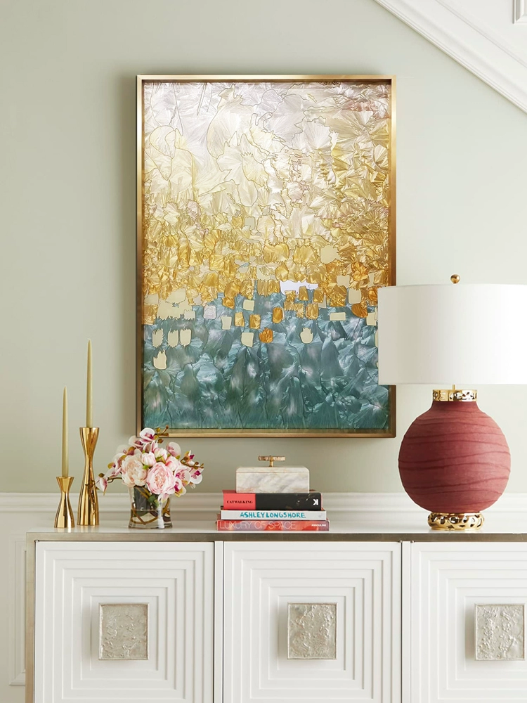 Ruijie enamel painting "Brilliant" modern light luxury home entrance decorative painting high-end abstract art hanging painting