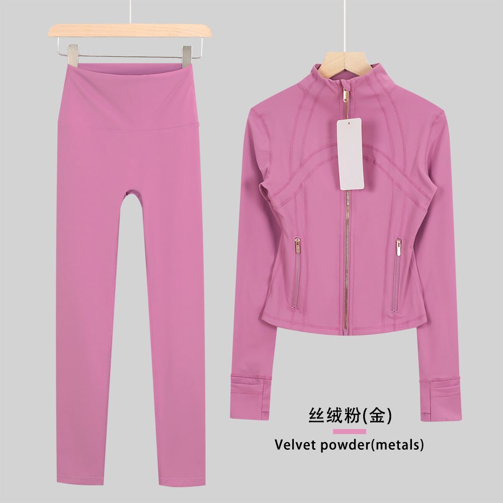 Lululacie chaqueta de cuello corto de nueve puntos chaqueta deportiva DF chaqueta chaqueta chaqueta de manga larga ropa de yoga de fitness para mujeres