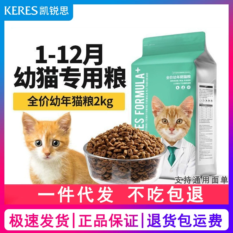 Kairis Cat Food Специальная еда для котят 1-12 месяцев Молочный торт Рыба со вкусом говядины Питательное сбалансированное котенка Здоровый желудочно-кишечный