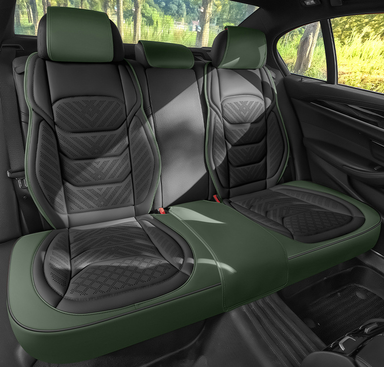 Car seat cushion made of perforated Nappa leather, breathable, suitable for all seasons, semi-enclosed, does not affect seat ventilation, specialized for small cars