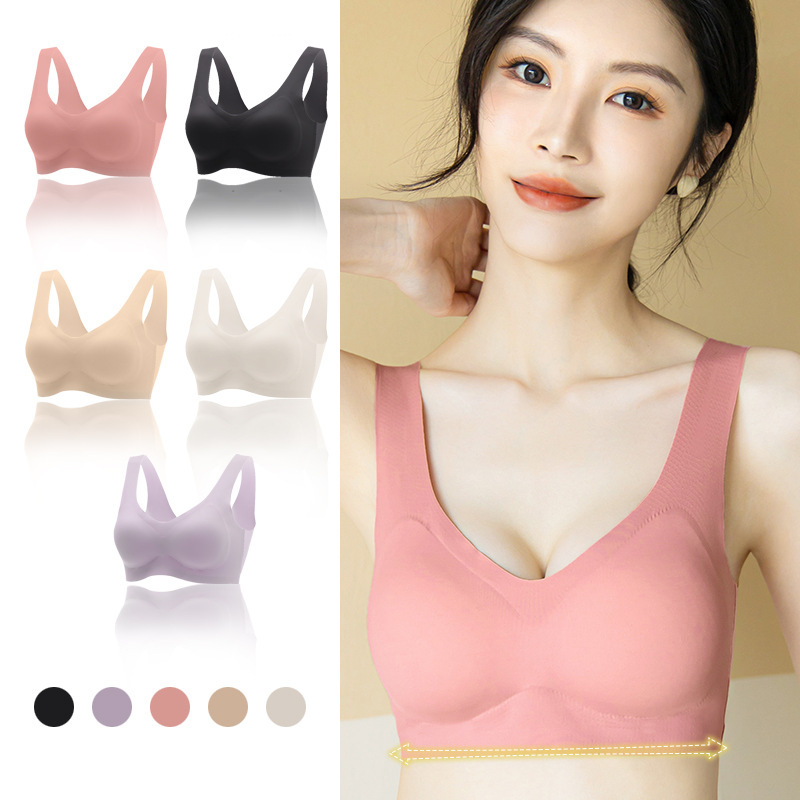 Cross-Border Plus-Size Bra, Yoga Sports Vest, Seamless Integrated Fixed Cup, 100kg Loose-Fitting Underwear for Obese Women