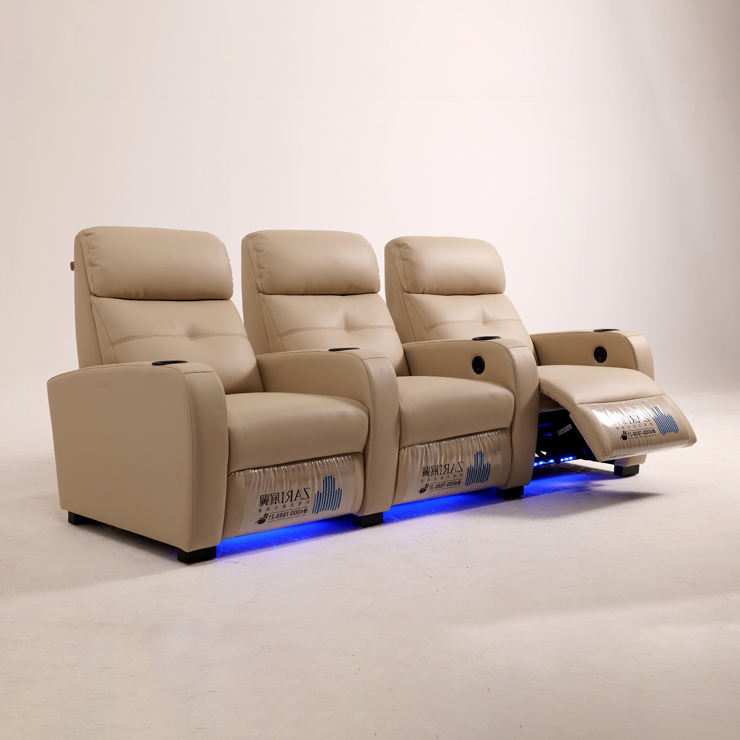 Zari Wings Furniture Classy Customized Home Theater Sofa Audio-Visual Room Movie Theater Electric Functional Space Seat