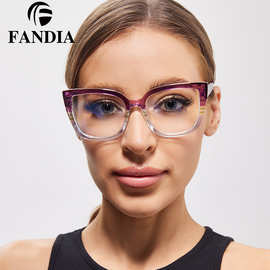 97701 新款时尚潮流渐变眼镜架批发瘦脸眼镜架防蓝光眼镜护眼女