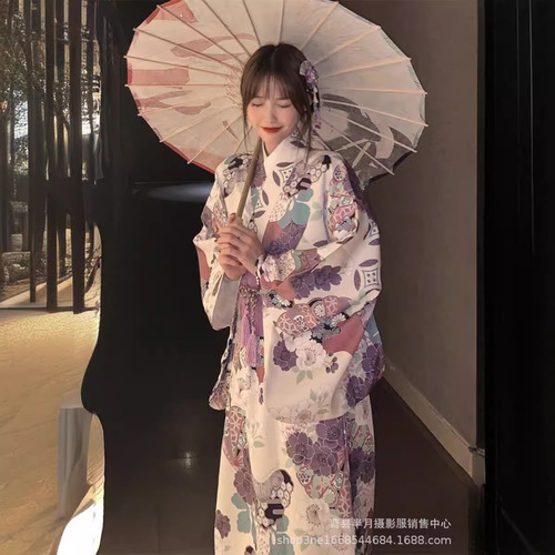 Traditional Modified Chinese Style Hanfu Women's Dress with Summer Fresh and Elegant Japanese Exterior Scene Photography Costume