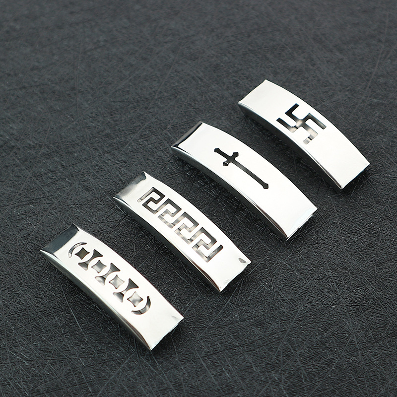 European and American titanium steel 10*3 bent accessories jewelry DIY bracelet stainless steel leather rope handmade jewelry Joker factory wholesale