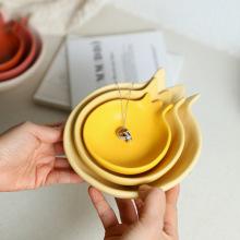 创意陶瓷石榴首饰盘 项链耳环置物盘玄关钥匙收纳房间梳妆台摆件