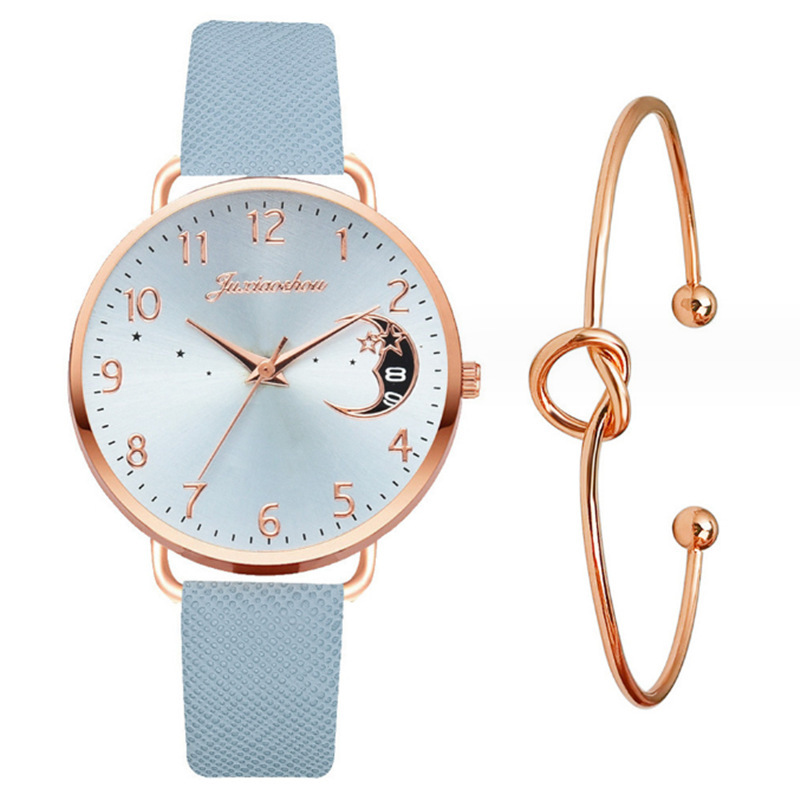 hot products Star Moon pattern Women's Watch simple belt student bracelet suit watch_voghion.com