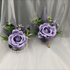 欧式浪漫玫瑰胸花新娘伴娘手腕花结婚婚礼贵宾结婚用品仿真花胸针