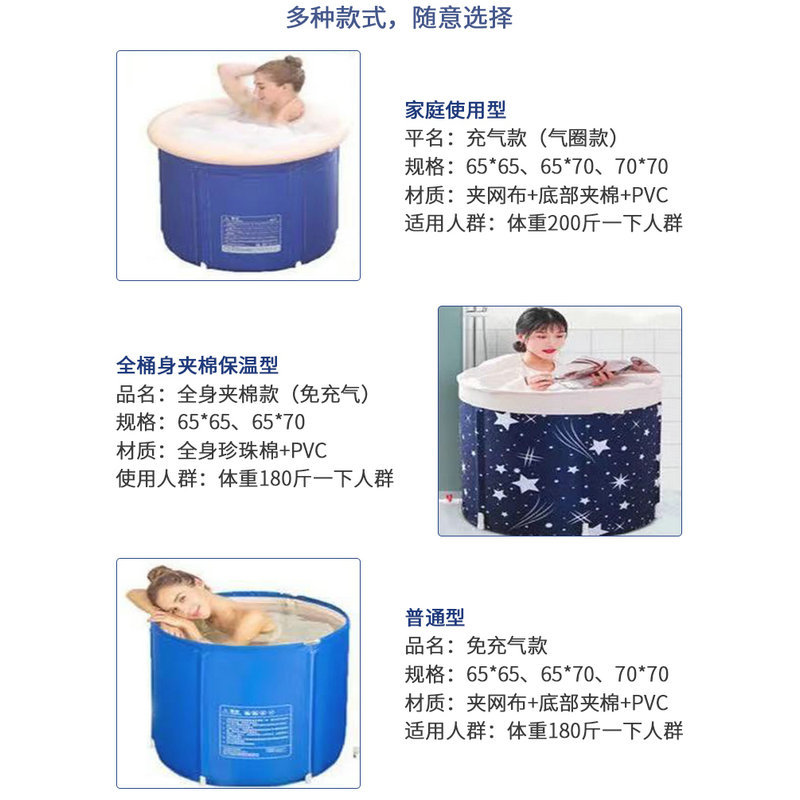 Engrosada plegable Cubo de baño hogar adulto grande Cubo de baño niños Cubo de baño bañera de bebé