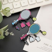 原创设计网球球拍徽章胸针别针运动周边金属配饰包包装饰品礼物