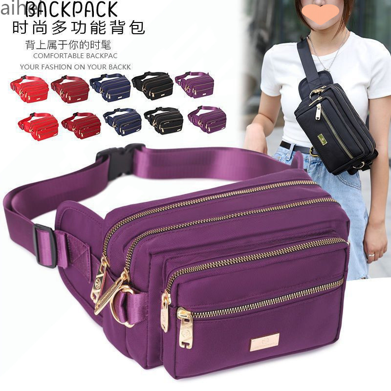 Wholesale Large-Capacity Waist Bag for Women and Men Waterproof Oxford Cloth Business Cashier Multi-Layer Change Mobile Phone Outdoor Sports Chest Bag