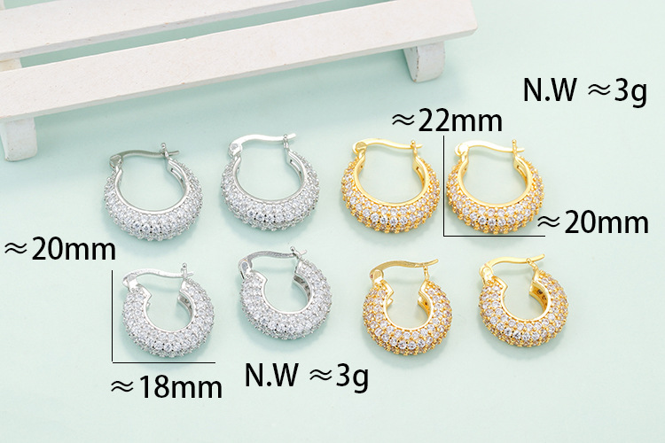 Earrings Classification Housewarming, Anniversary, Business, Wedding, Travel, Birthday, Festival Occasion Wholesale New Style Full Diamond Zircon Copper Earrings Nihaojewelry