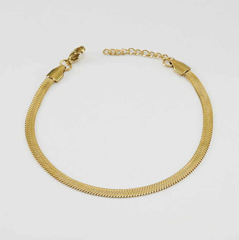 304 Stainless Steel Chain Material Cuban Link Chain Curb Chain Chain Type 1 Piece Quantity Fashion Solid Color 304 Stainless Steel 18K Gold Plated Titanium Steel Stainless Steel Bracelets In Bulk