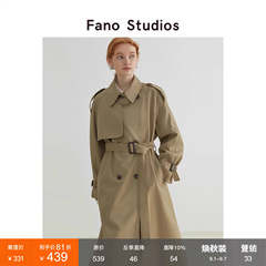 【现货】范洛Fano经典廓形气质风衣外套女中长款英伦风系带2025秋