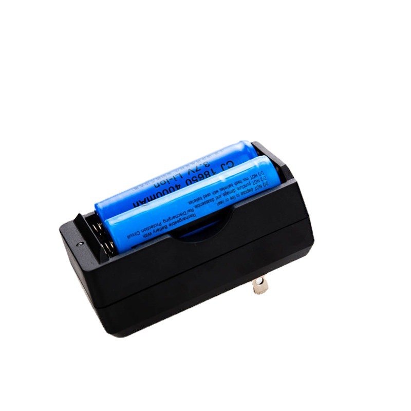 跨境 18650双槽锂电池充电器 强光手电筒头灯充电器  IC智能双充