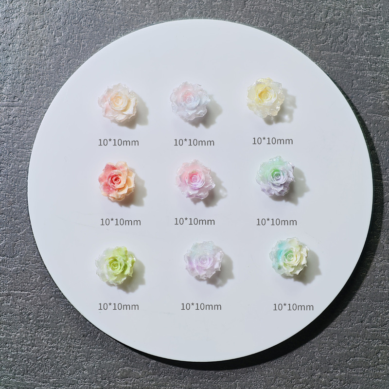 百搭真爱玫瑰美甲饰品立体细闪软胶花树脂玫瑰花爆款美甲小饰品批|undefined