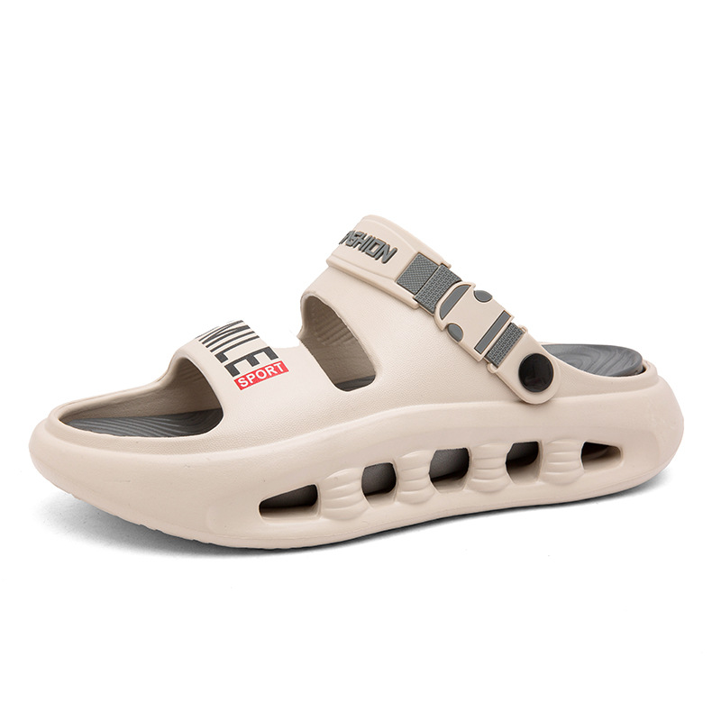 Zapatillas de hombre verano nuevo estilo EVA plataforma antideslizante pisando mierda sandalias de talla grande zapatos deportivos de playa de conducción de dos desgaste