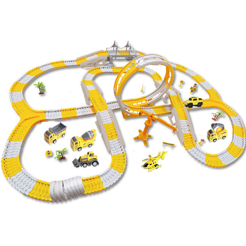 Cross-border exclusive DIY electric track toy car engineering car children's intelligence toy track train