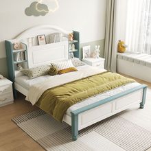 美式双人实木床现代简约家用经济型出租房用主卧公主家用单人床厂