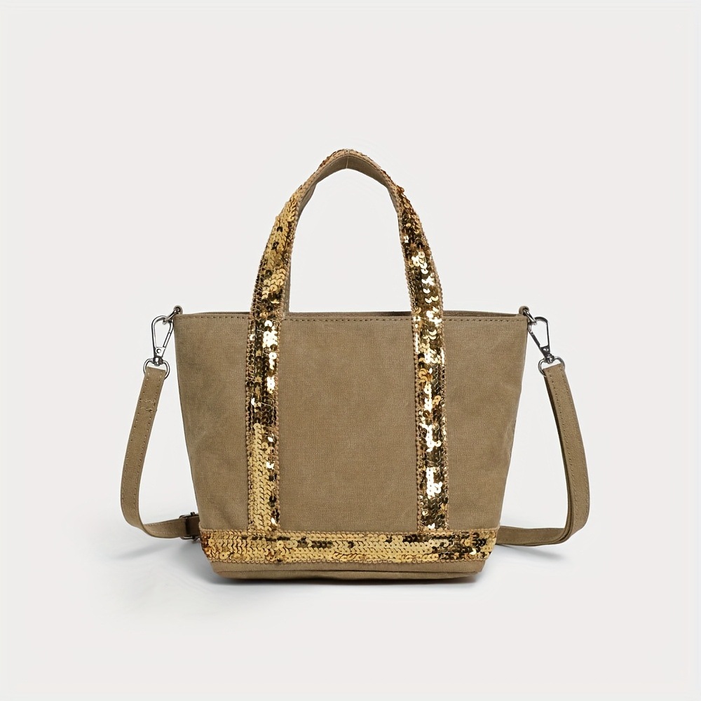 新款女包女士托特包个时尚潮流帆布小手提包手拎包亮片单肩斜挎包