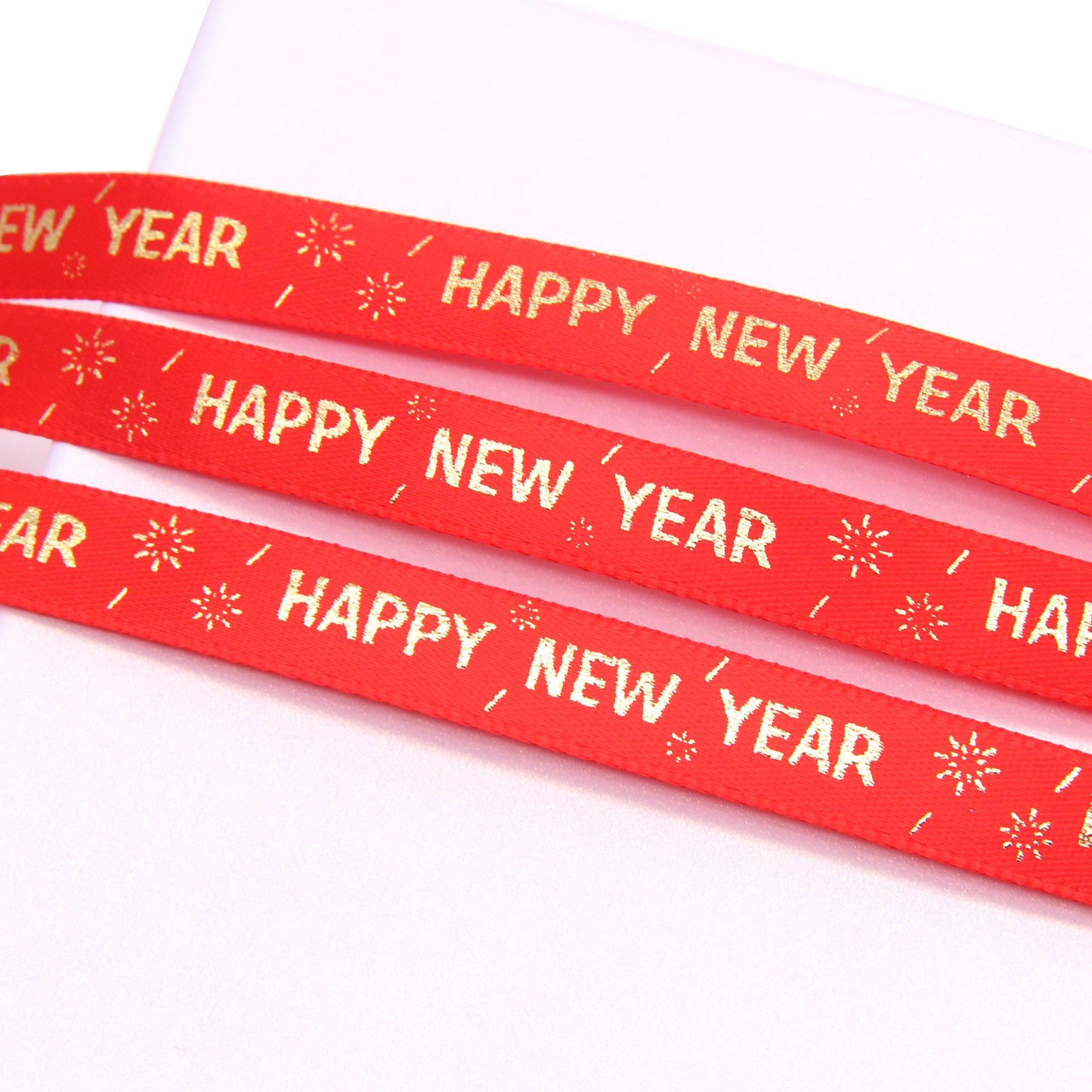 Tianyi Mei 2cm en Stock Año Nuevo cinta de impresión 2024 Feliz Año Nuevo cinta festiva roja
