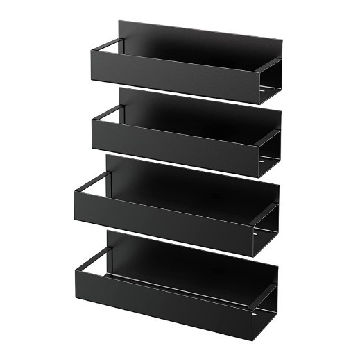 Estante de cocina de succión magnética Estante de almacenamiento lateral del refrigerador Estante de condimentos Estante de plástico Estante de especias Estante de especias