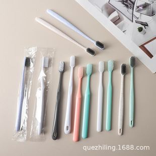 Wholesale In-Stock Bathhouse Toothbrushes, Disposable Toothbrushes for Hotels and Guesthouses, Transparent Plastic Bags, Individually Packaged
