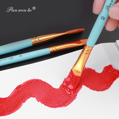 跨境12支水粉筆全套糖果色尼龍毛筆刷繪畫油畫筆美術丙烯畫筆批發