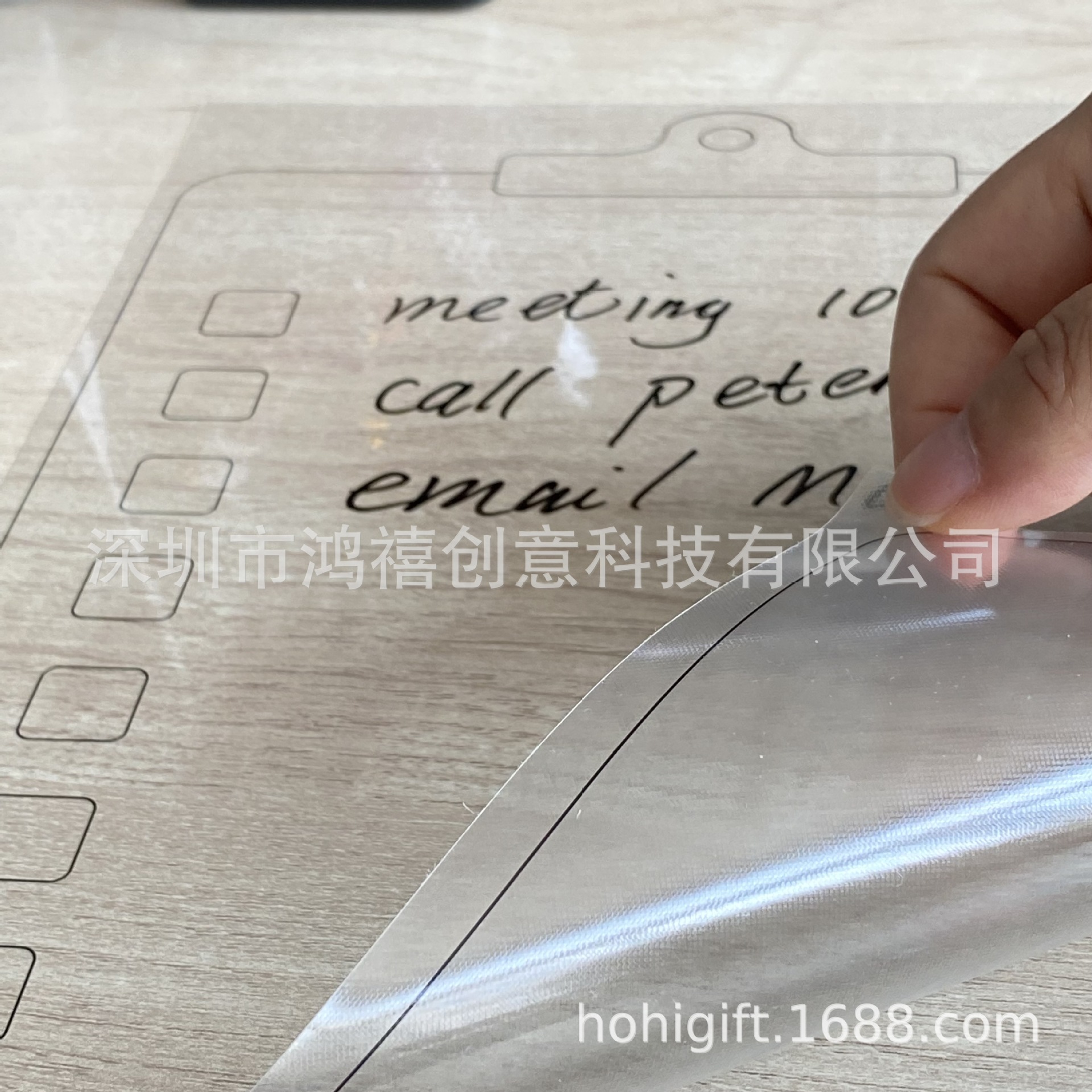 Juego de plan de escritura borrable transparente, juego de oficina de pizarra transparente, limpieza en seco, limpieza en húmedo A3A4 con bolígrafo de pizarra de 3 colores