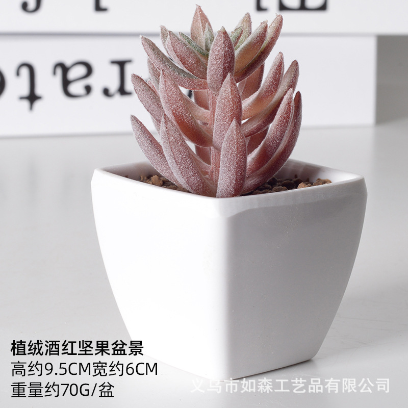 Simulación de plástico carnoso bonsai flor falsa combinación oficina interior escritorio plantas verdes pequeños adornos plantas artificiales al por mayor image 54