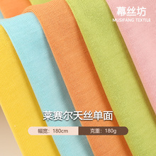 春夏100%莱赛尔天丝面料 现货180g透气冰凉爽滑弹力单面针织布料