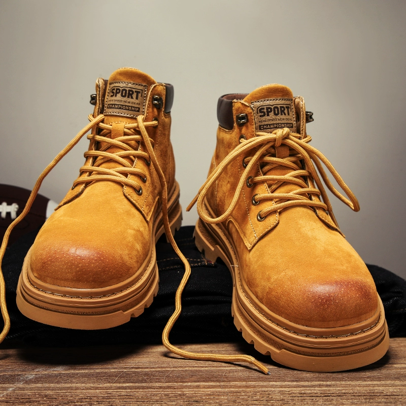 Мужские ботинки Martens в английском стиле, утеплённые зимние высокие, тёплая и практичная обувь