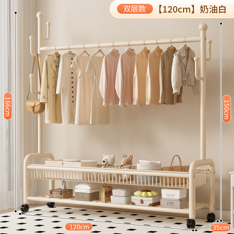 シンプルなコートラック寝室床置き洋服ラック取り外し可能な家庭用収納ラックリビングルーム洋服ラック物干しラック|undefined