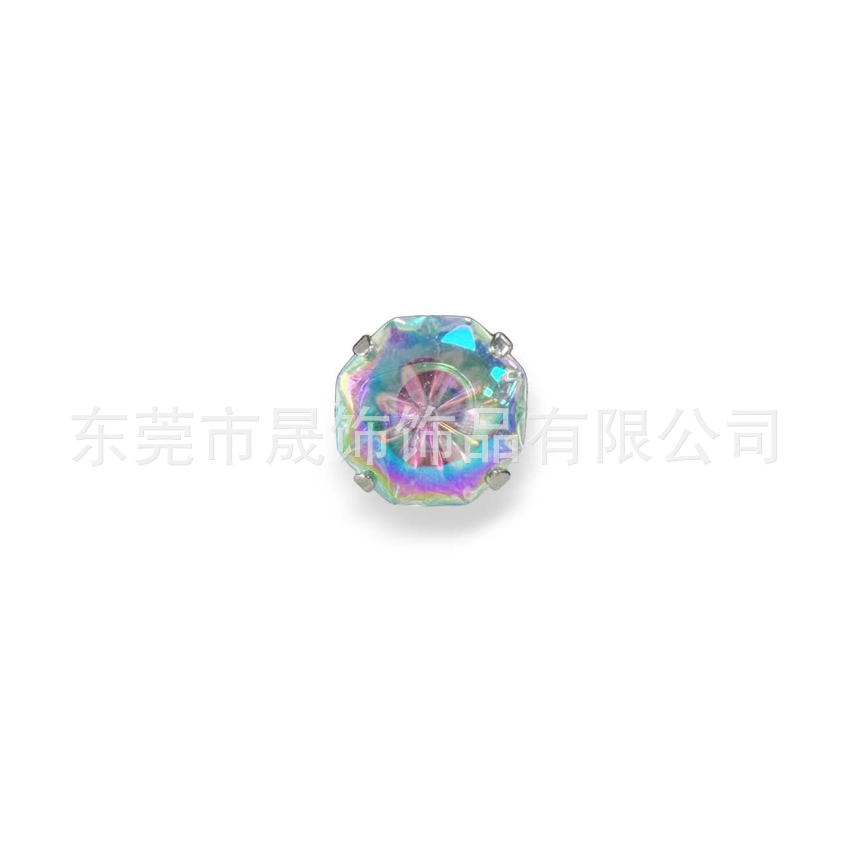 F136 Titanium 八边水母切 Ear Stud 圆底 Prong 炫彩渐变 Cubic Zirconia Helix Cartilage Stud G23 Implant Grade Titanium Jewelry