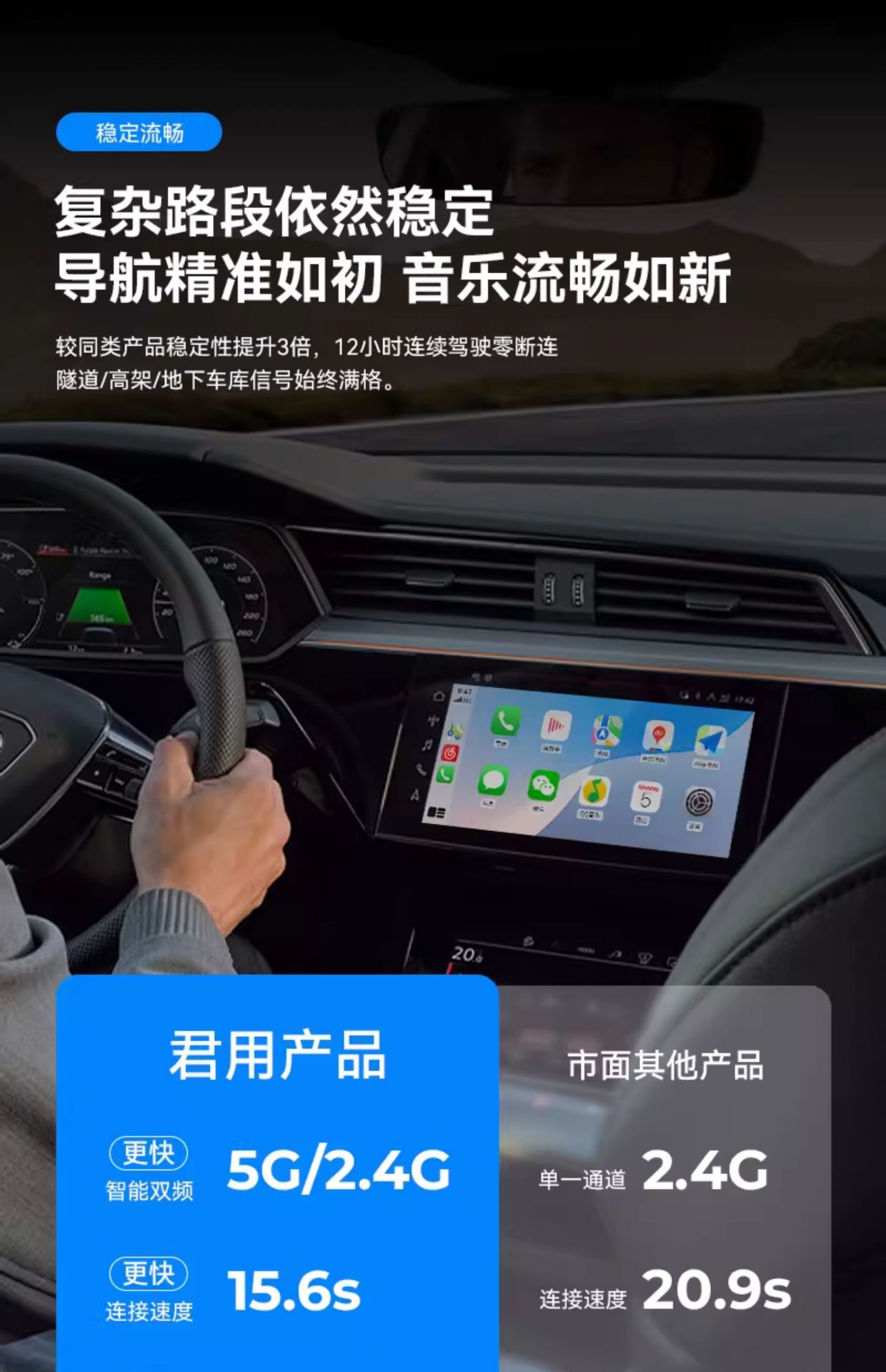 Suitable for Junyong 2025 New Wired to Wireless Carplay Box Lossless Installation Car Interconnection Box