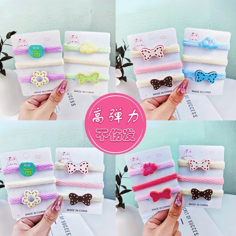 Dulce color arco nubes toalla anillo cuerda de cabeza lindo correa de goma universal niños no lastiman anillo de cabello de niña
