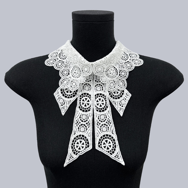 Chinese style embroidered lace fake collar women's summer casual all-match shirt fake collar college style butterfly bow tie