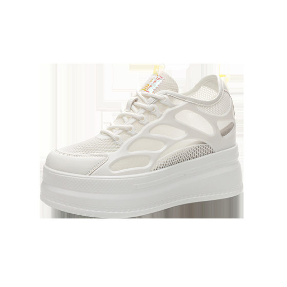 Inner Height Increasing Women's Shoes Mesh Surface Breathable Summer Thin sneaker Women's Casual Soft Sole Mesh Shoes Lightweight Summer White Shoes
