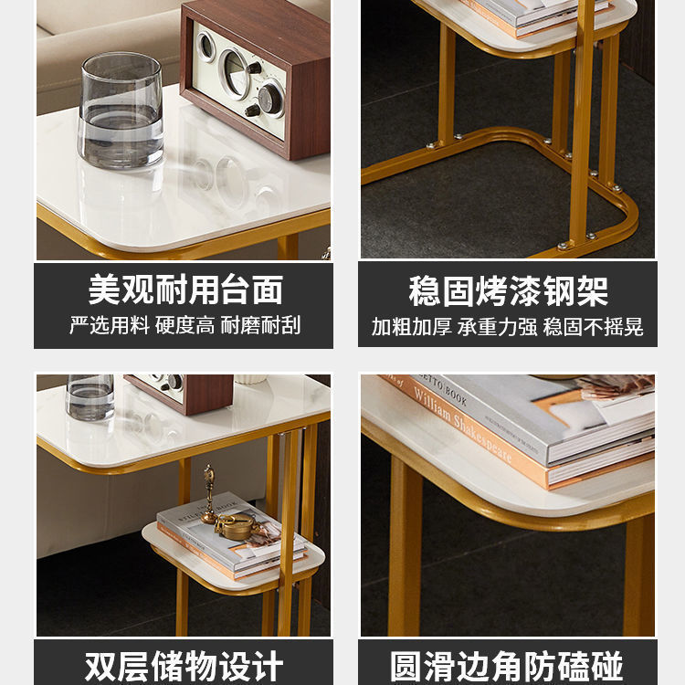 Pequeña mesa de café sala de estar Luz de lujo moderno simple sofá mesa lateral móvil mesa de esquina de hotel mesita de noche gabinete lateral mesa de apartamento pequeño