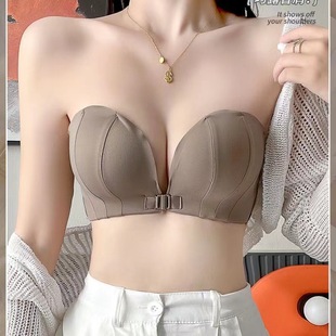 Summer New Strapless Front Buckle Underwear Women's Small Chest Push-up Large Seamless Beautiful Back Sexy Bra