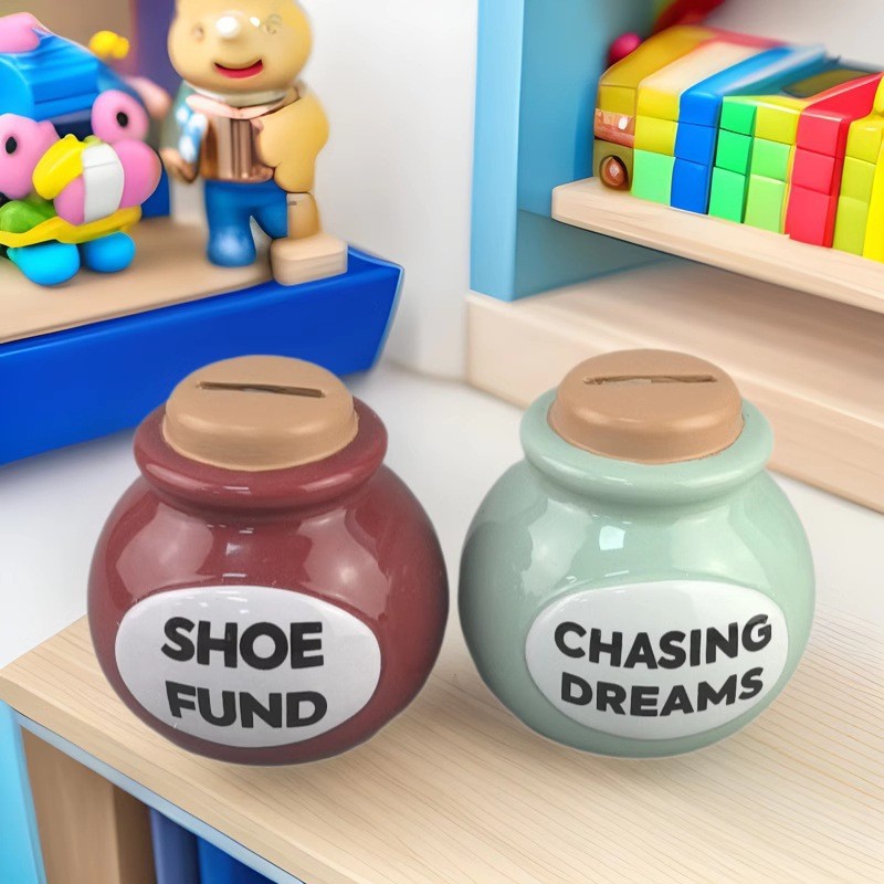 La hucha de bolas de cerámica solo puede entrar y no puede ser personalizada, artesanías creativas, decoraciones para el hogar, cerámica personalizada