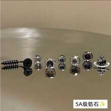 雾凇岛屿黑色耳骨钉合集钛钢耳钉女养耳洞独特耳骨钉耳蜗钉耳饰